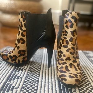 Leopard Print Platform Booties - Size 7M
